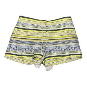 LOFT Ann Taylor Yellow and Gray Patterned Women Shorts